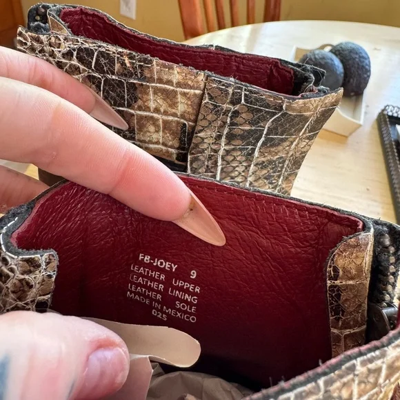 Freebird by Steven CUSTOM JOEY Brown & Cream Snake-Print Buckle Ankle Boots - Picture 4 of 8